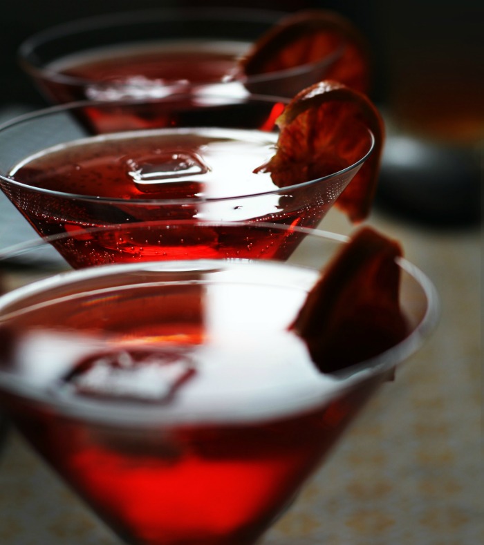 red cocktails in martini glasses red cocktails
