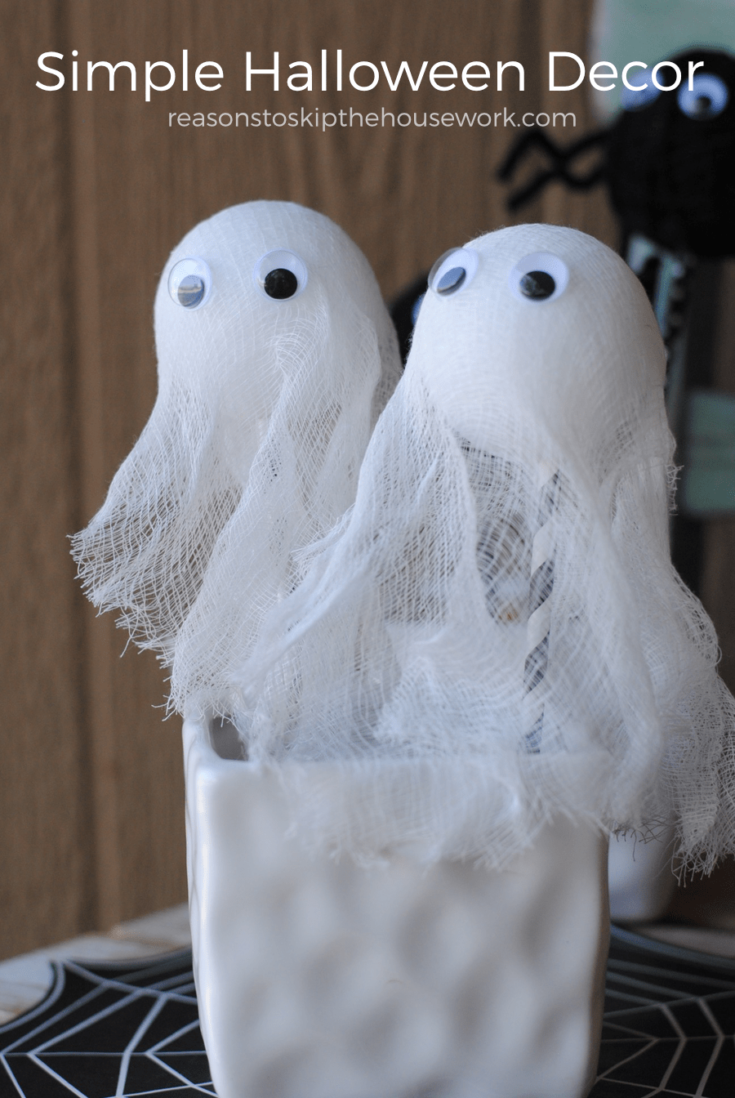 Foam and cheesecloth ghosts