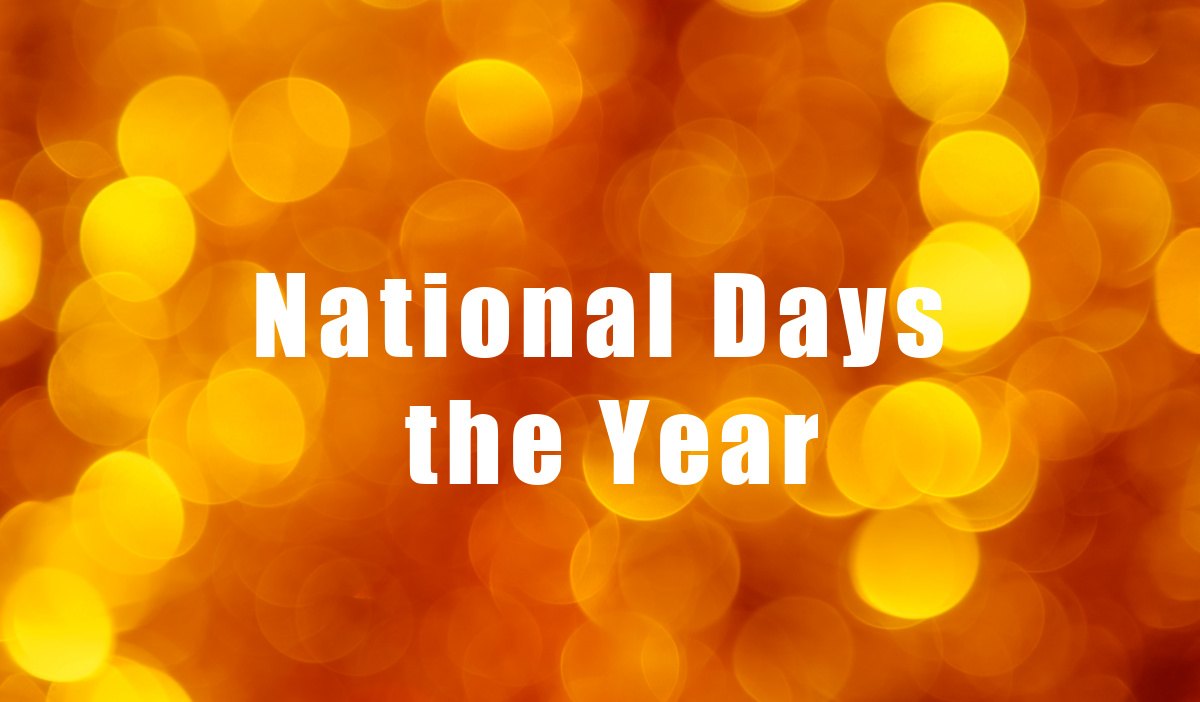Get the national day lists Orange bokeh background and words national Days of the Year.