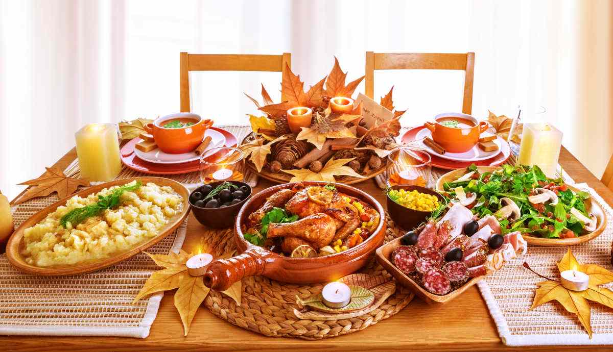 September food Table filled with food for September.