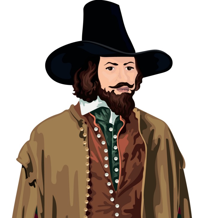 Illustration of Guy Fawkes.