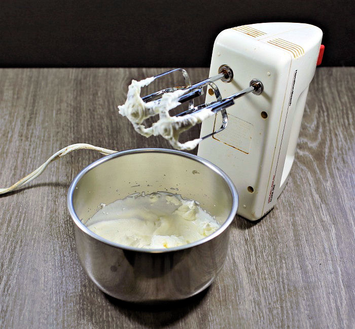 Making whipped cream Whipping some cream.