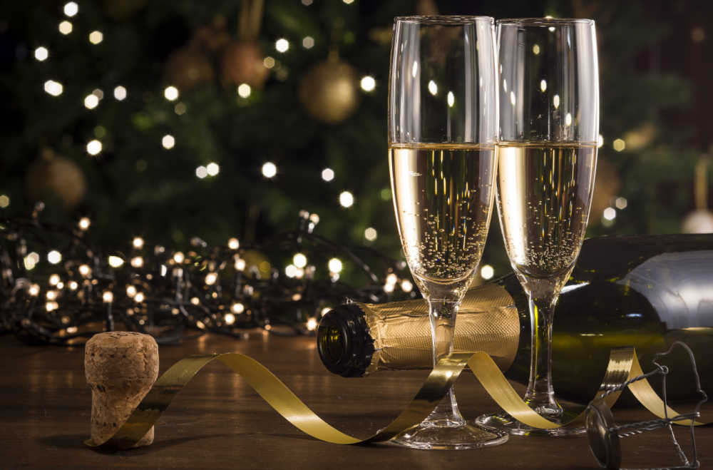 Happy New Year! Two glasses of Champagne