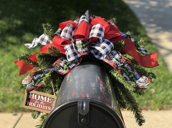 Image for Farmhouse Mailbox Christmas Swag - Christmas Garland Swag