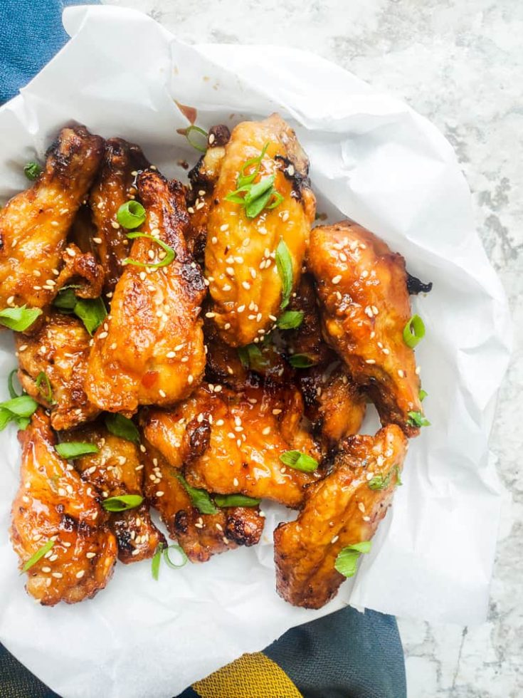 Aire fryer sweet chili chicken wings.