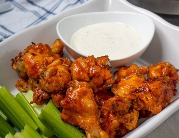 Pressure cooker chicken wings with sauce for super chicken wing day.