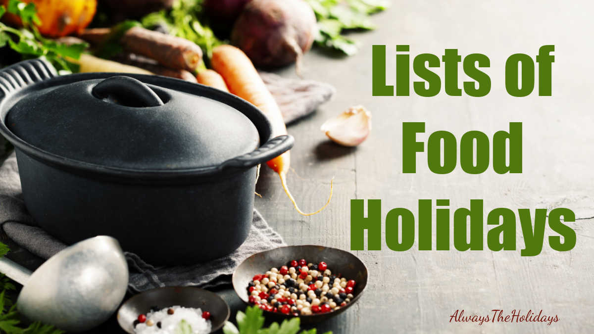 Soup pot and vegetables with words Lists of food holidays