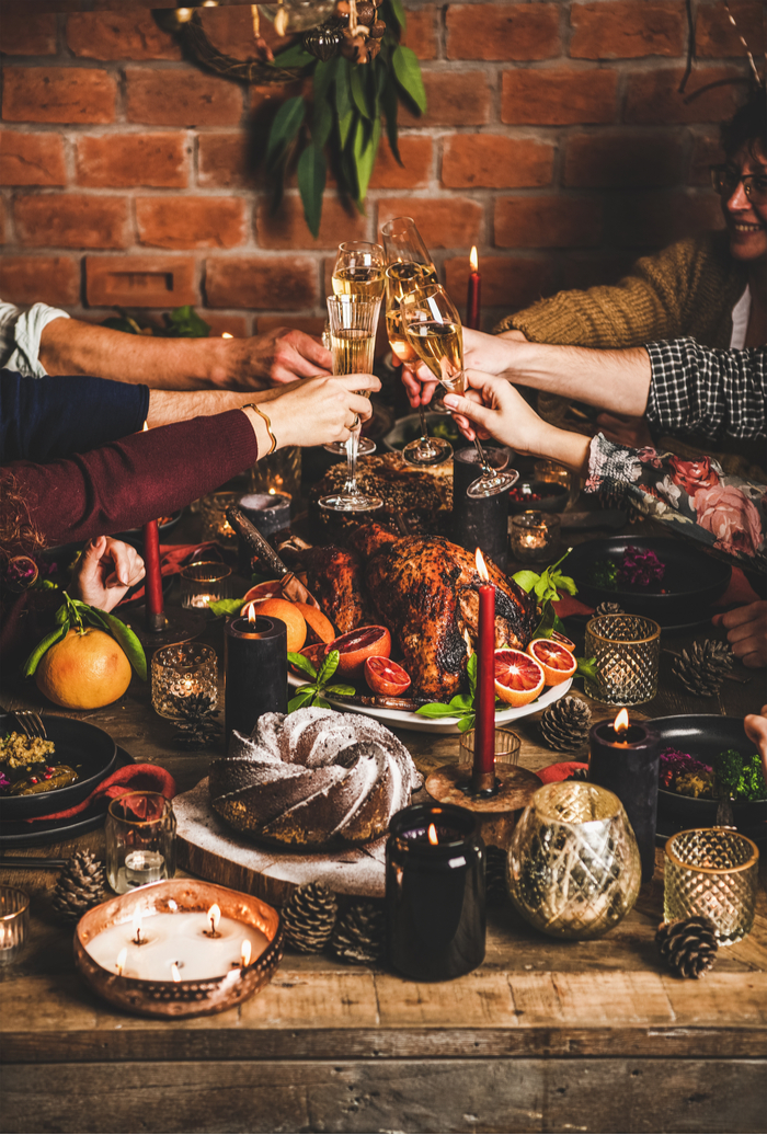 A New Year's Eve family dinner toast.