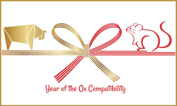 Year of the Ox compatibility text under image of ox and rat.