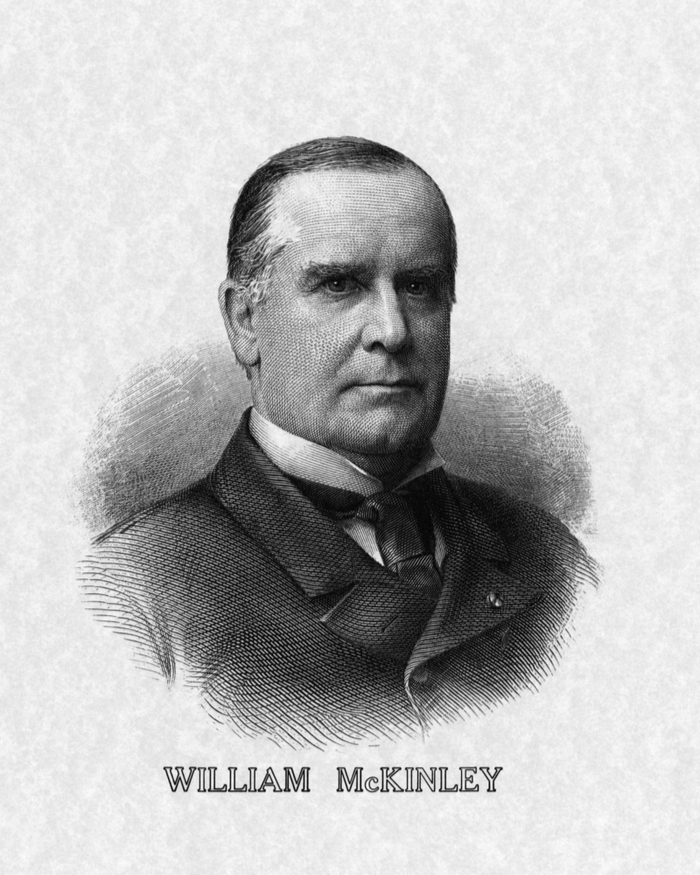 Black and white photo of William McKinley. Black and white photo of 25th president of the United States, William McKinley to remember him on National Carnation Day.