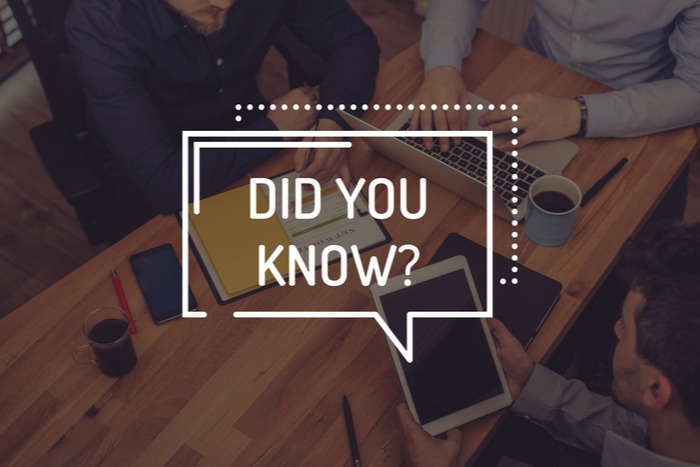 A table of people working with a "Did you know" text overlay. A text overlay reading "Did you know" over a faded photo of people working at a table.