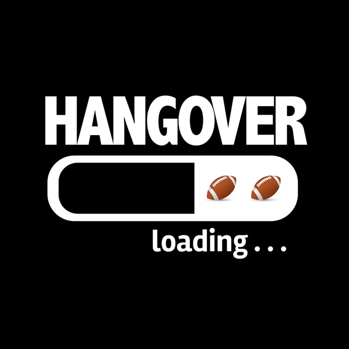 A "hangover loading" graphic for National Football Hangover Day.