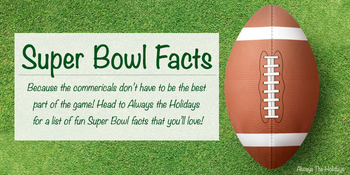 Football on a field with a Super Bowl facts text overlay. A football on a field with a text overlay about Super Bowl Facts.