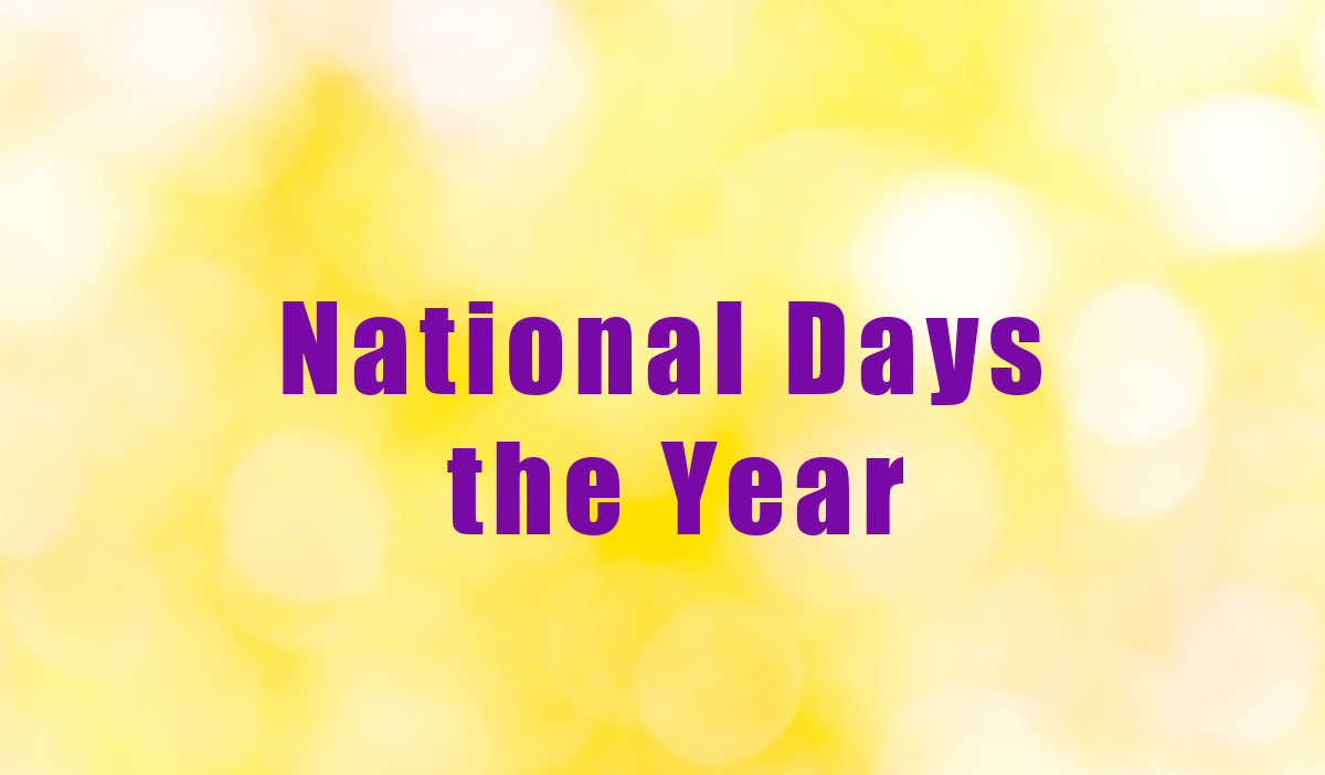 Yellow boken background with words National Days of the Year.