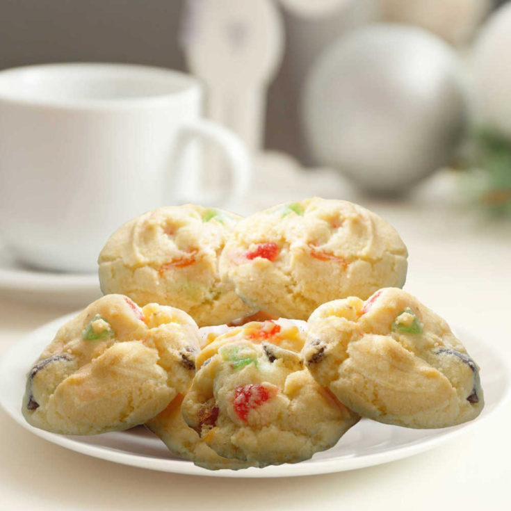 Plate of cookies made with gumdrops.