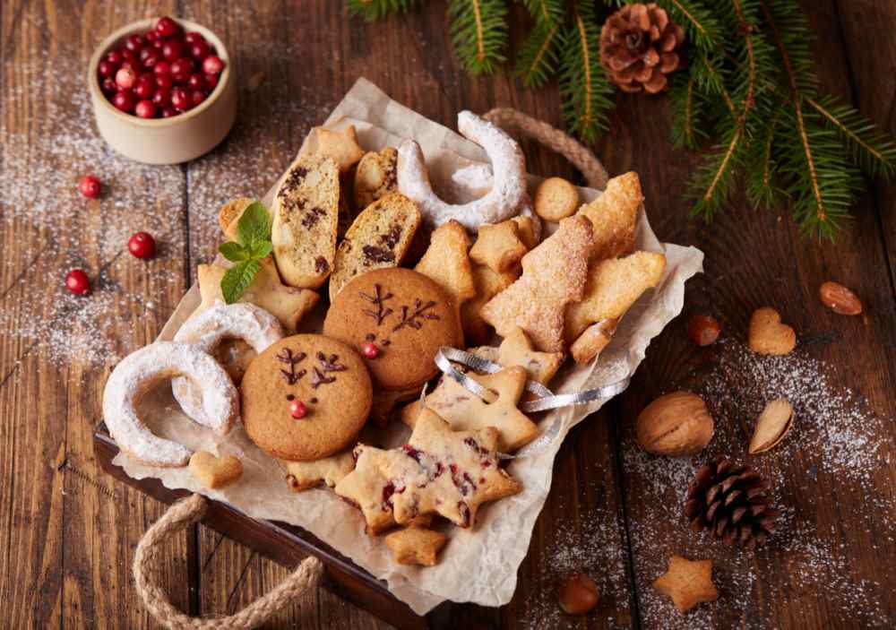 Cookies Galore! Platter of Christmas cookies.