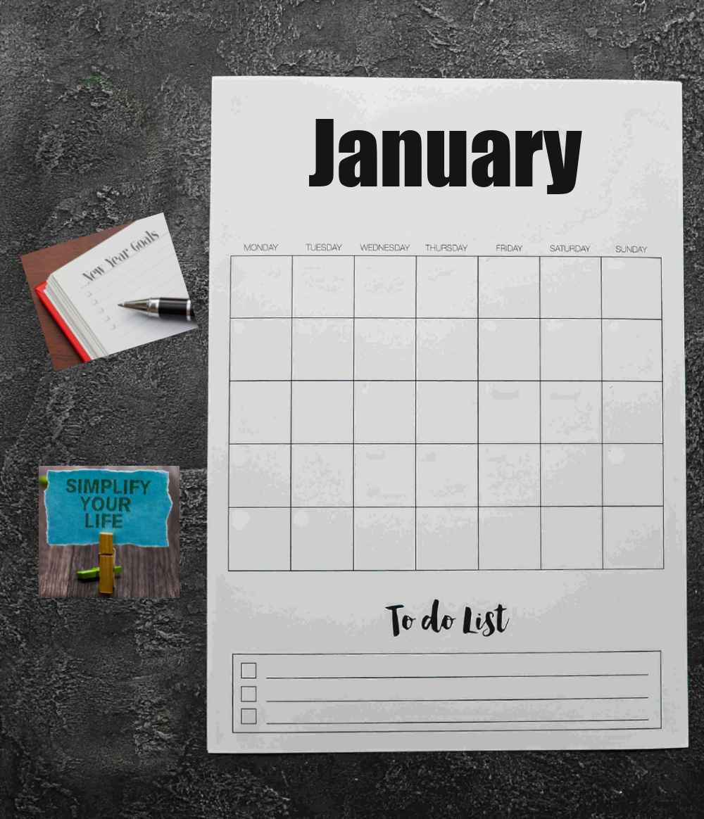Planner for the national days in January.