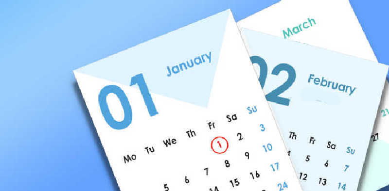 Calendar pages Calendar sheets on a blue background.