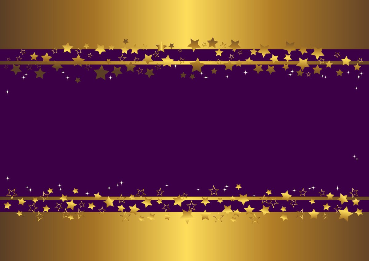 Purple background with a gold border and gold starts to represent the colors of LSU.