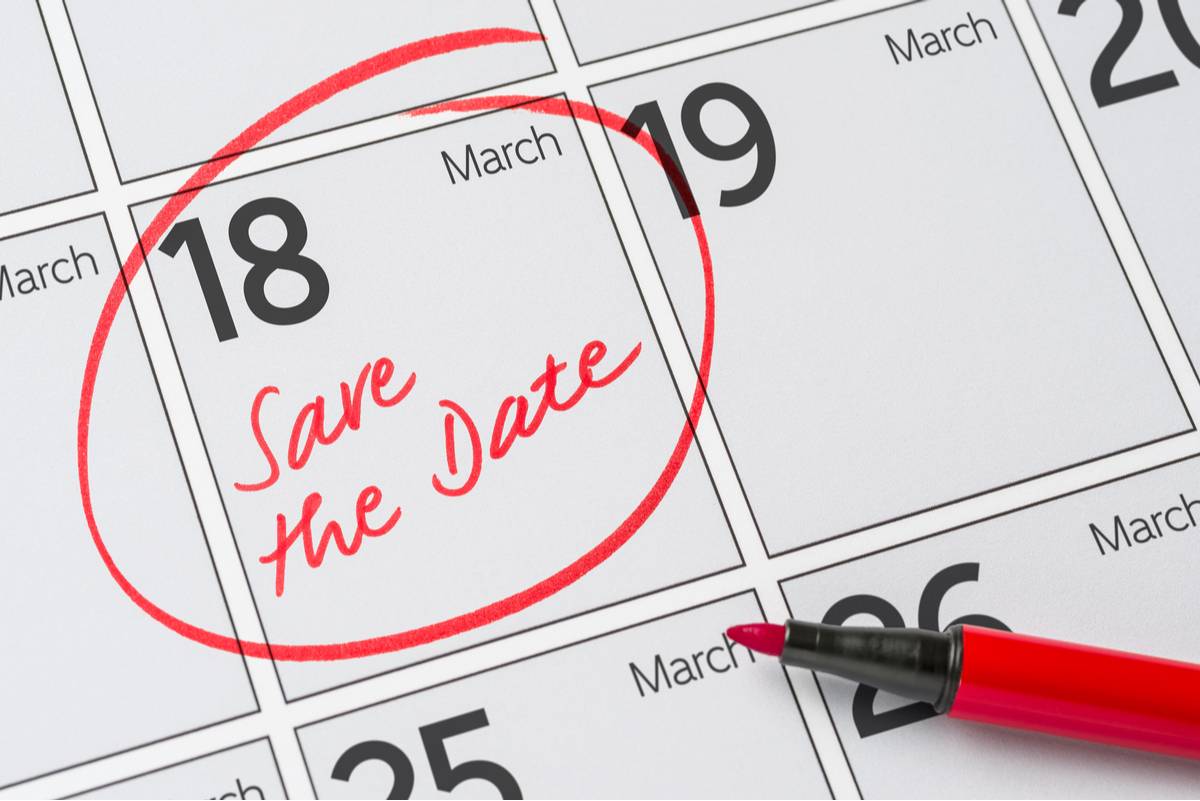 March 18 circled on a calendar A calendar with March 18 circled and writing that says "save the date" for the March 18 national days.