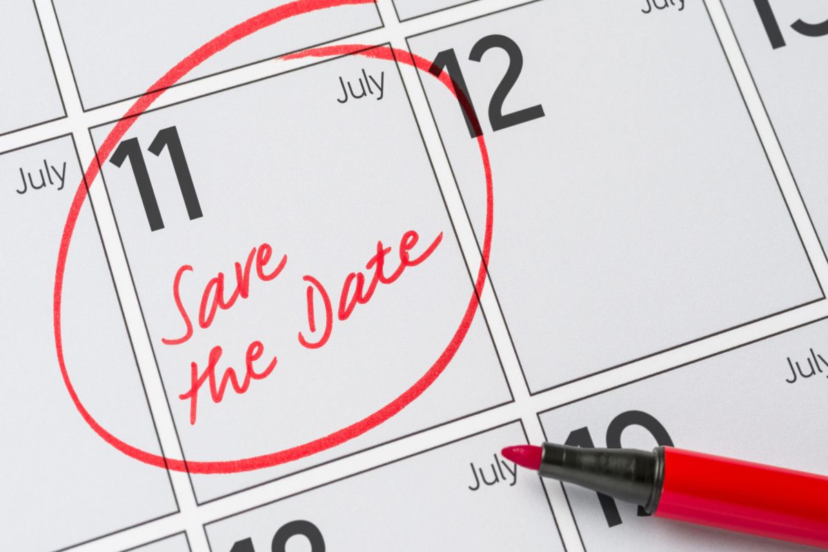 July 11 circled A calendar photo with July 11 circled in red ink and the words "save the date" written on it.