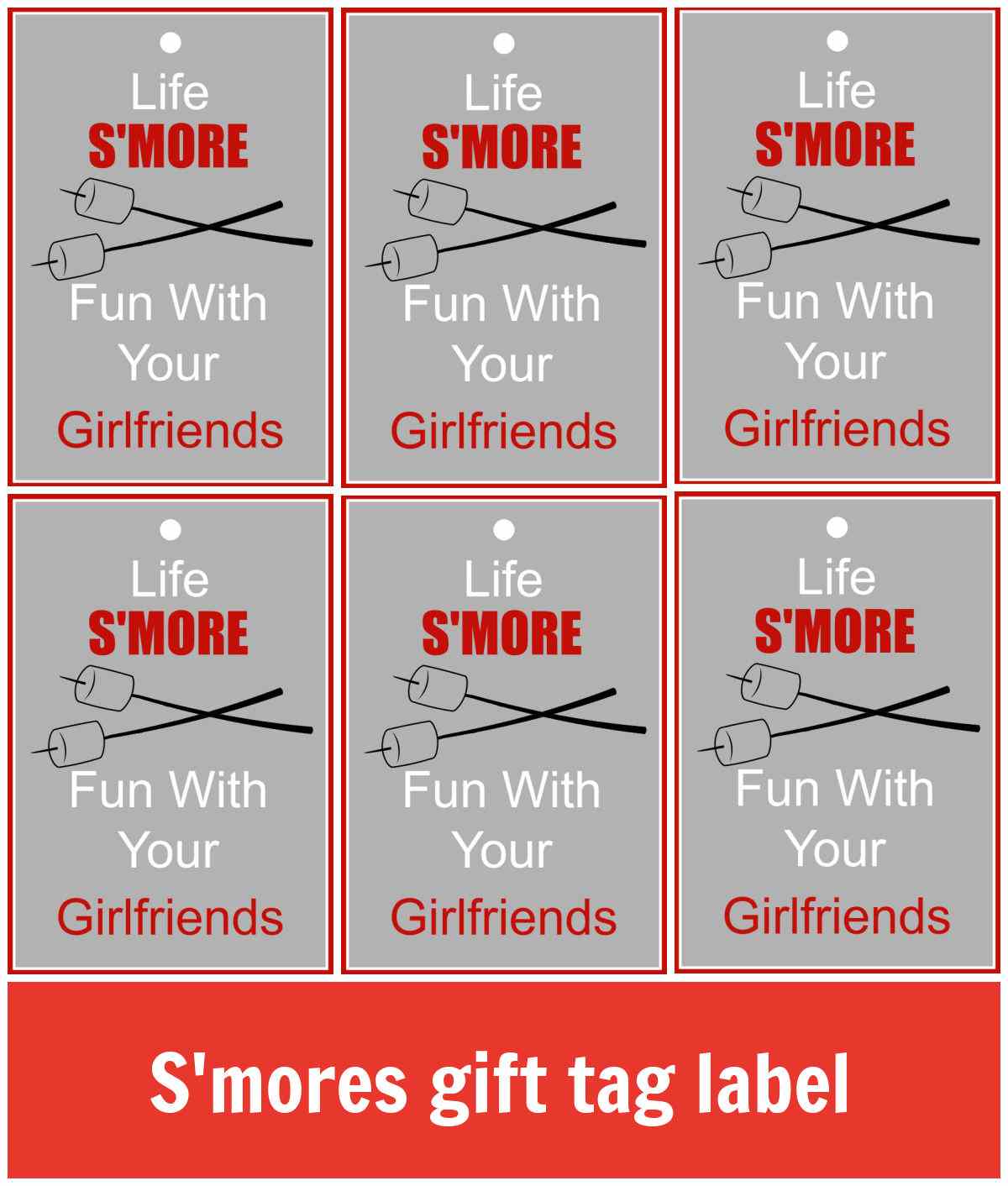 Gift tags in a collage printable sheet.