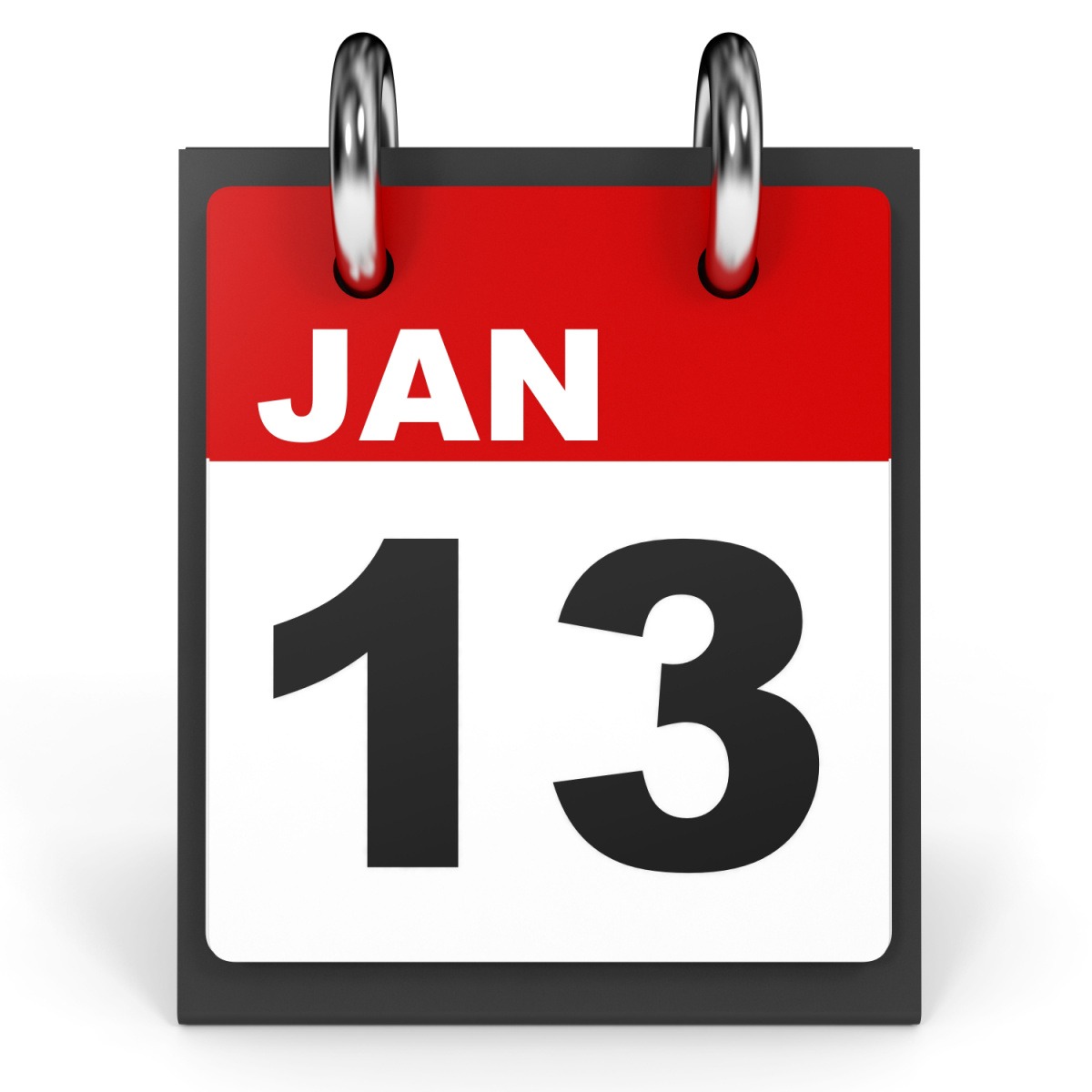 A calendar page that reads "Jan 13" to mark the January 13 national days.