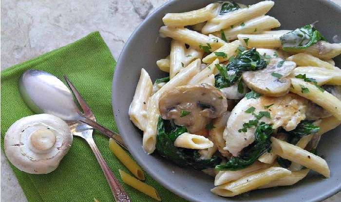 Image for Creamy Garlic Mushroom Chicken – Comfort Food Penne Pasta Recipe