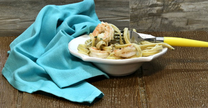 Image for Skinny Shrimp Alfredo – Healthy Shrimp & Fettuccine Recipe