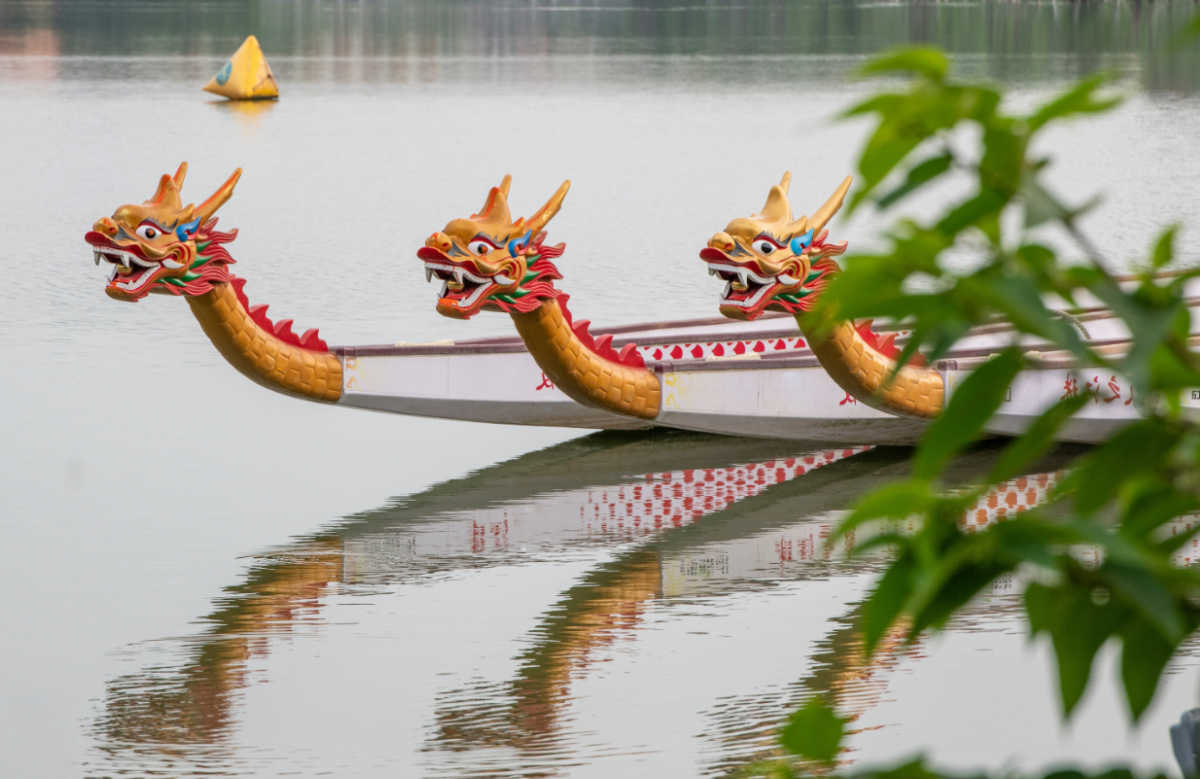 Dragon boats Dragon boats in the dragon boat festival for the Chinese New Year.