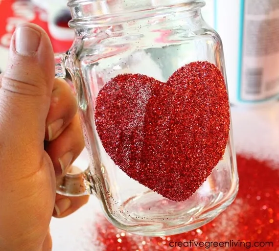 Image for Make a Glitter Mason Jar Heart Mug