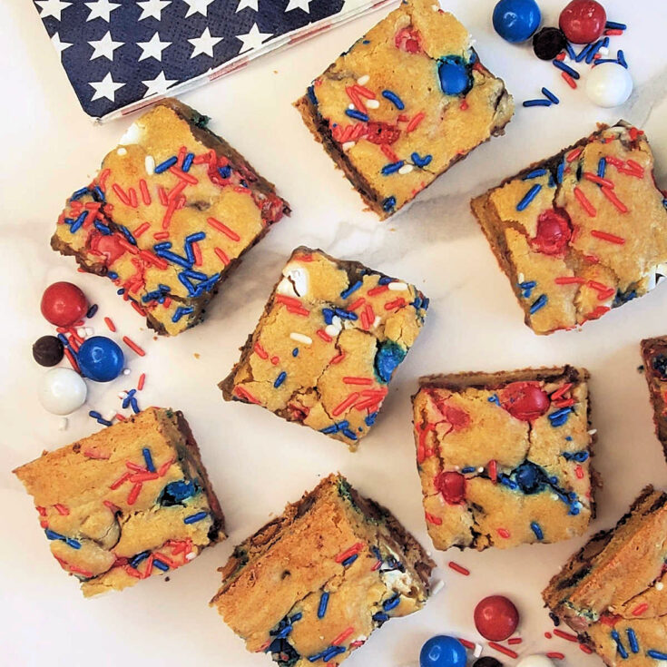 Image for Red, White, and Blue Bars Recipe – 4th of July Peanut Butter Slices