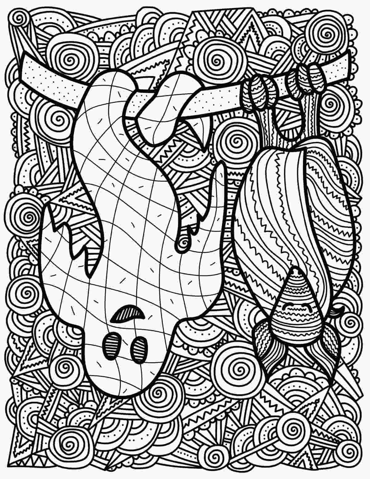 Free Printable Bat Coloring Pages A printable bat coloring pages image featuring a large bat and a ghost hanging upside down from a branch with a swirly background behind them.